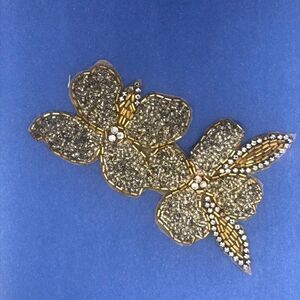 Applique Glass Gemstones & Plastic Beads Handsewn